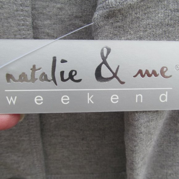 NATALIE & ME sz 1X Gray Vest with Rhinestone Trim - Picture 3 of 4